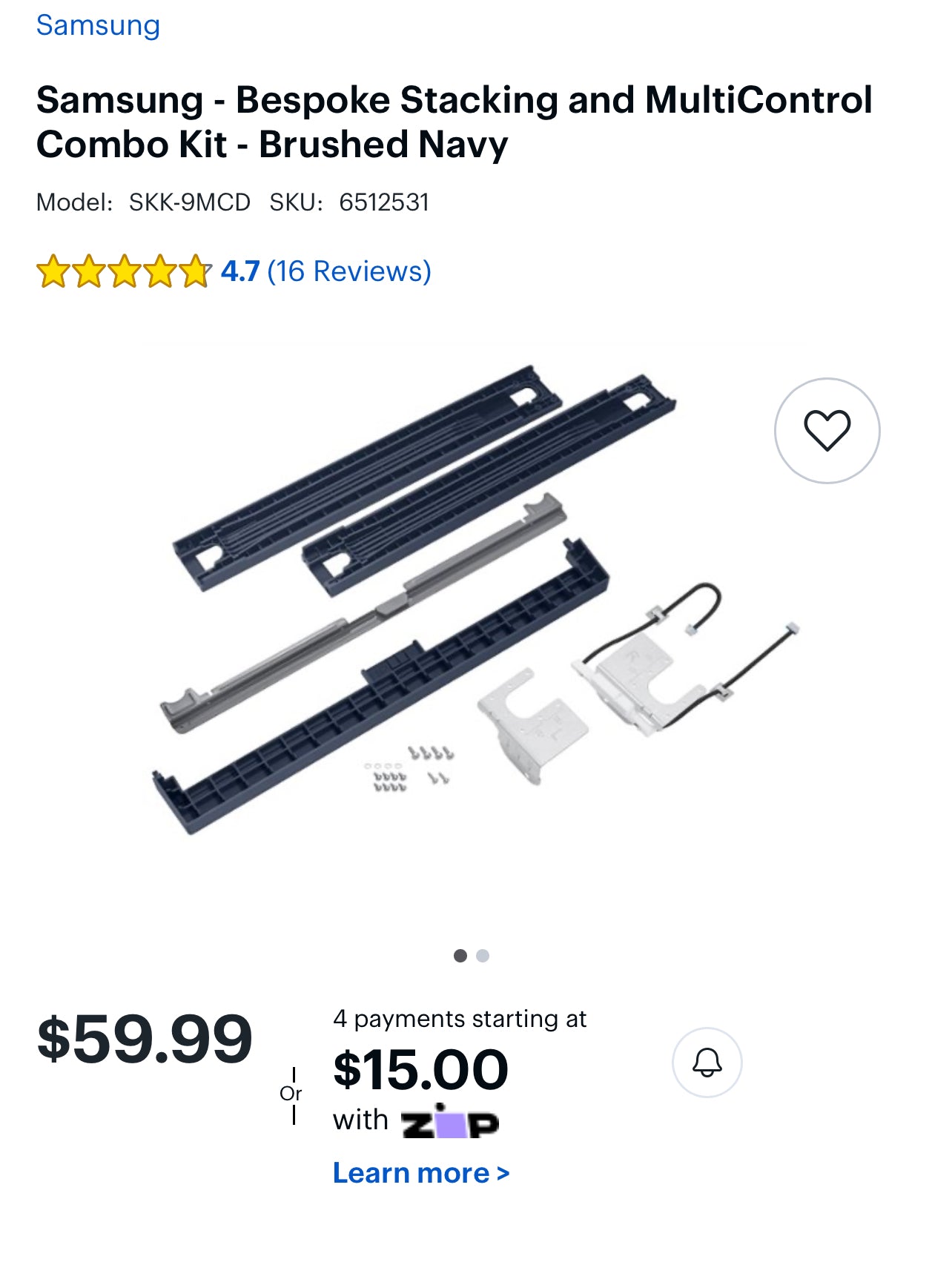 Samsung - Bespoke Stacking and MultiControl Combo Kit - Brushed Navy