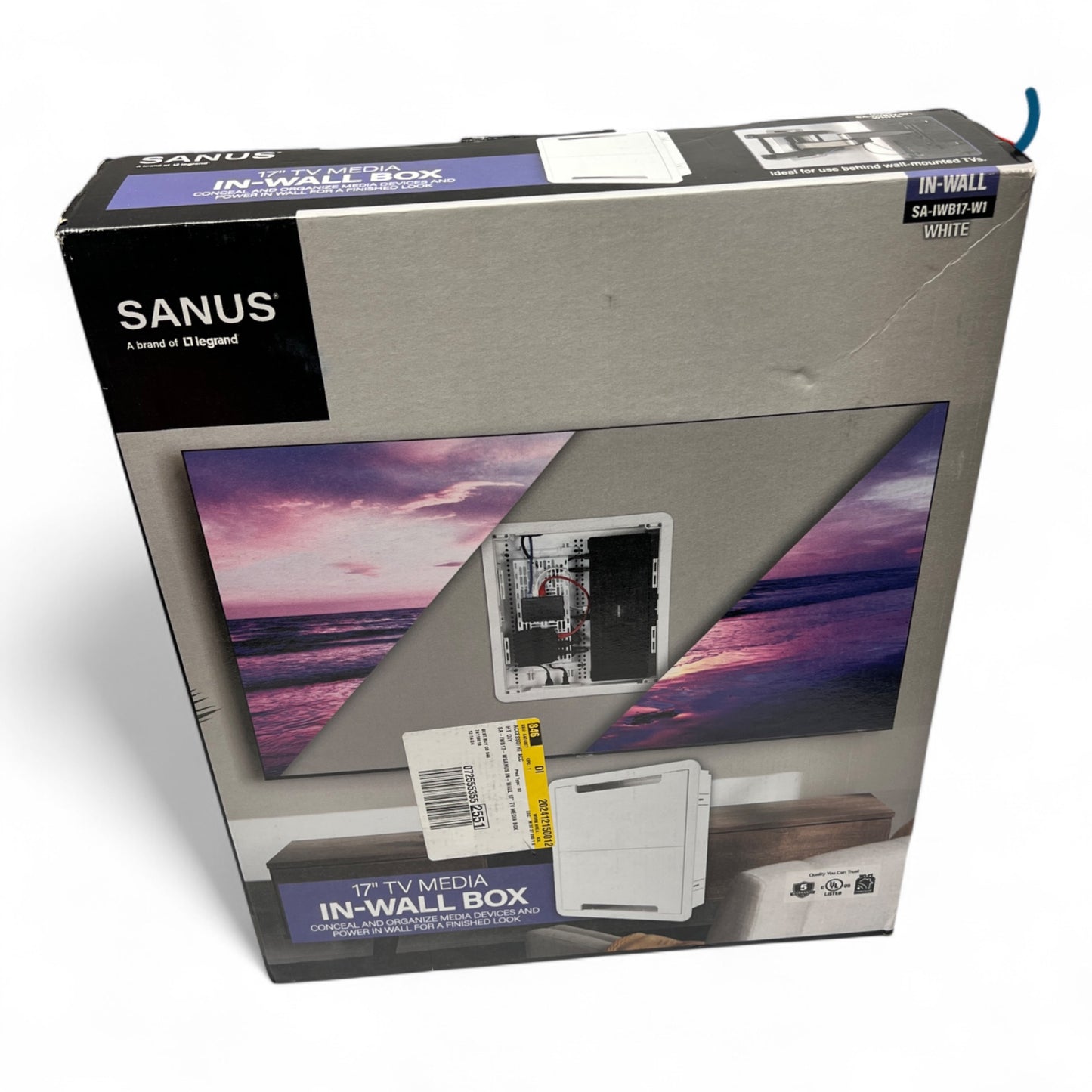 Sanus - TV Media In-Wall Box - 17" - SA-IWB17-W1