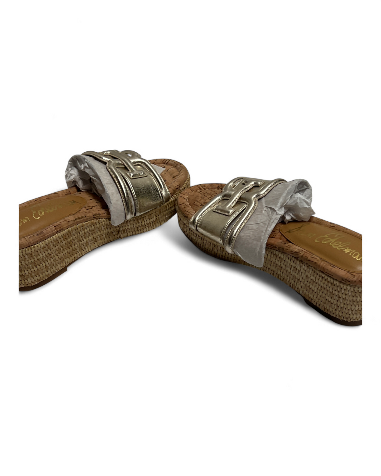 Sam Edelman Pauleena Espadrille Sandal - Metallic Silver Leather - Sz 6