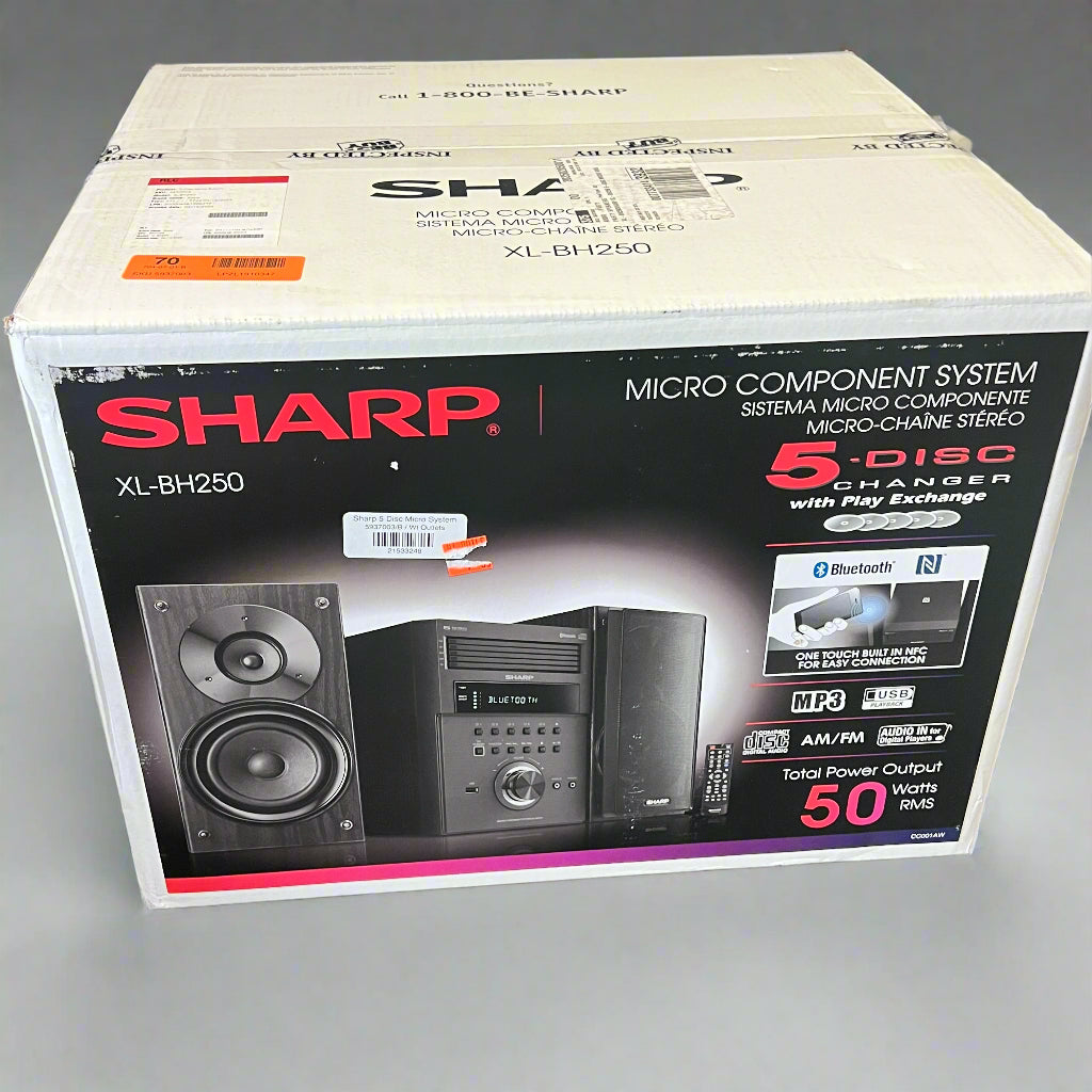 Sharp - 5-Disc Micro System - Black