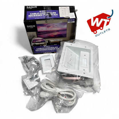 Sanus - In-Wall Cable Concealer Recessed Power Kit- BSA-IWP1-W1