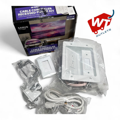Sanus - In-Wall Cable Concealer Recessed Power Kit- BSA-IWP1-W1