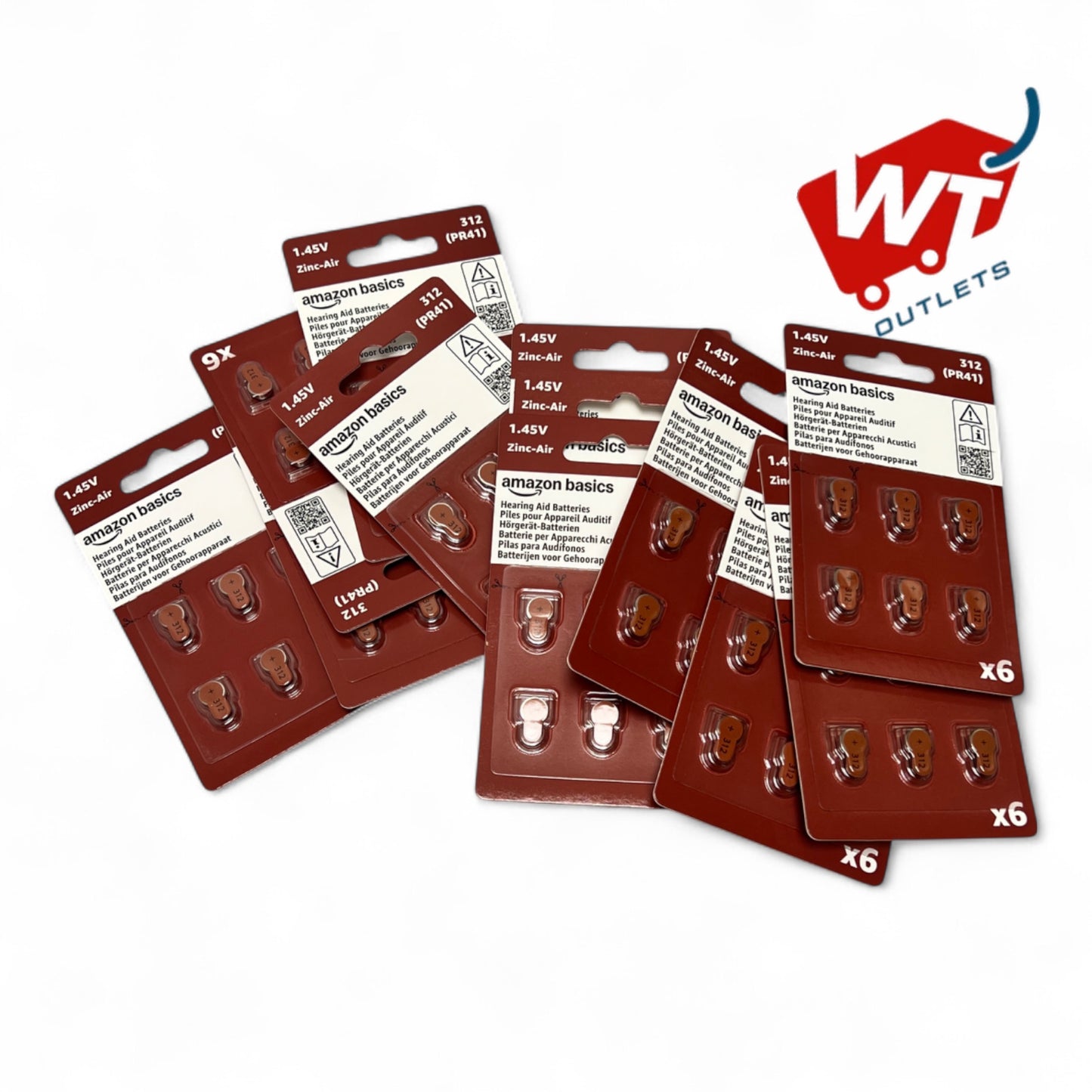 Amazon Basics 72-Pack Hearing Aid Size 312 Zinc-Air Batteries