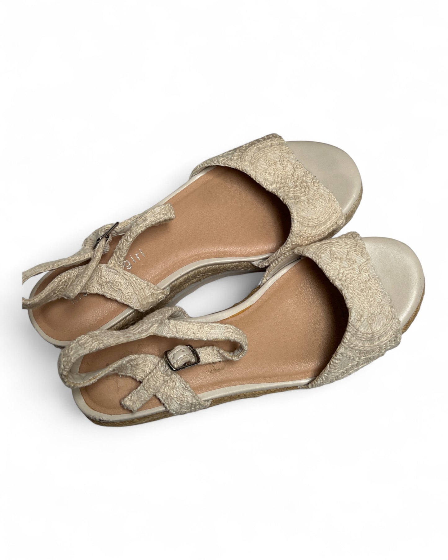 Steve Madden Girls Shoes Cleo Wedge Sandal- Natural- Sz 5