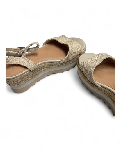 Steve Madden Girls Shoes Cleo Wedge Sandal- Natural- Sz 5