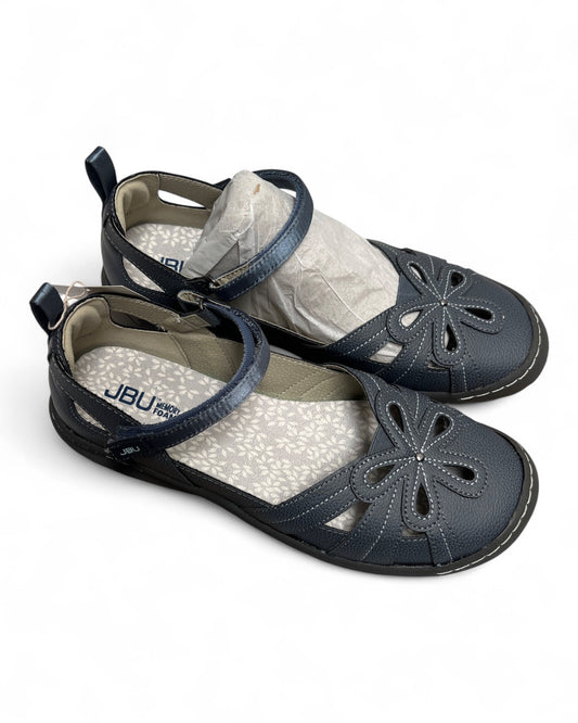 Jbu Women's Magnolia Cutout Mary Jane Flats - Denim - Sz 9.5 wmn